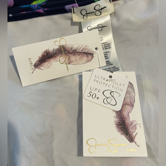 NWT Jessica Simpson Girls Size 14 Halter Bathing Suit with Rainbow Pineapples - Picture 4 of 8